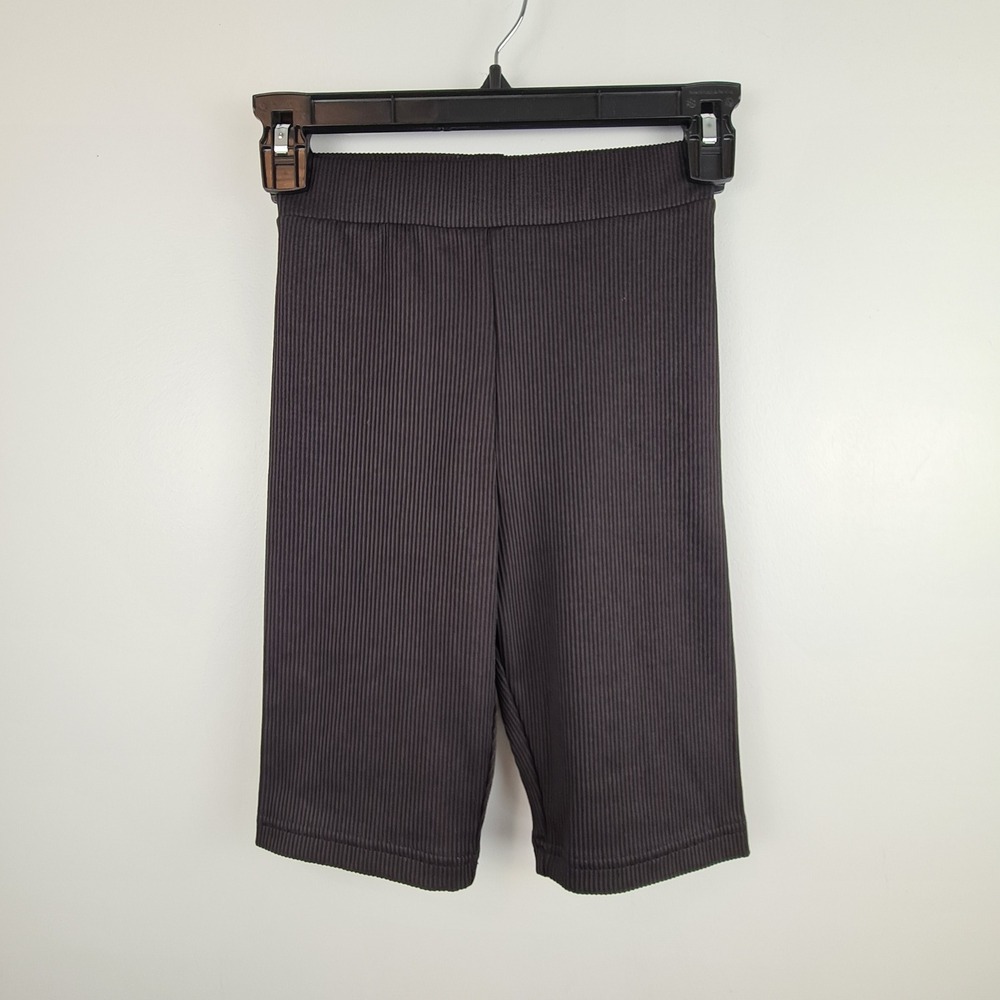HM Divided Womens XS Black Ribbed Biker Shorts High Waist Basic Sporty Casual